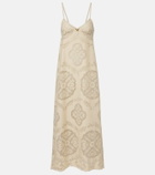 Valentino VGold floral cotton-blend maxi dress
