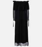 Nina Ricci Gathered sheer silk maxi dress