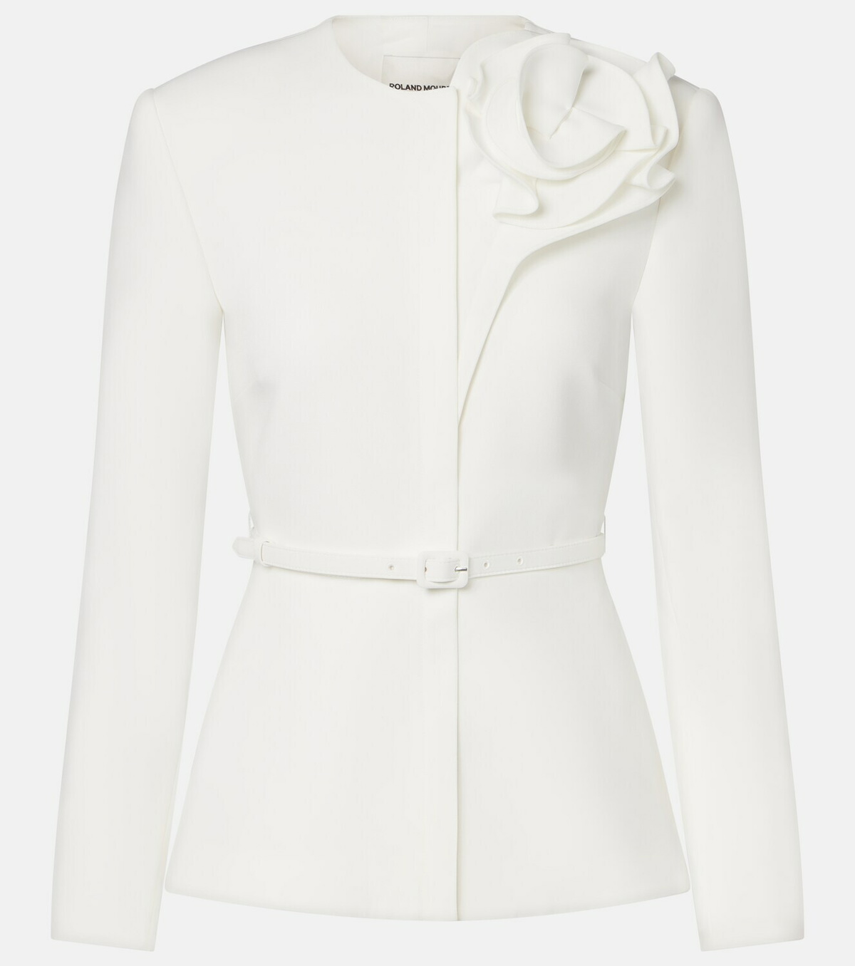 Roland Mouret Floral-appliqué crêpe jacket