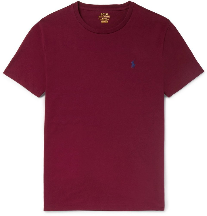 Photo: Polo Ralph Lauren - Slim-Fit Cotton-Jersey T-Shirt - Burgundy