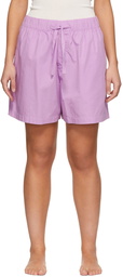 Tekla Purple Poplin Pyjama Shorts