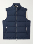 Eleventy - Quilted Tech Wool-Blend Down Gilet - Blue