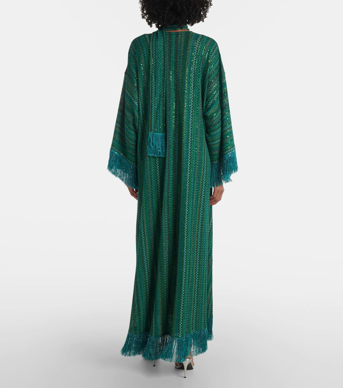 Missoni Zigzag sequined fringed beach cover up Missoni