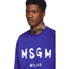 MSGM Blue Artist Logo Sweatshirt