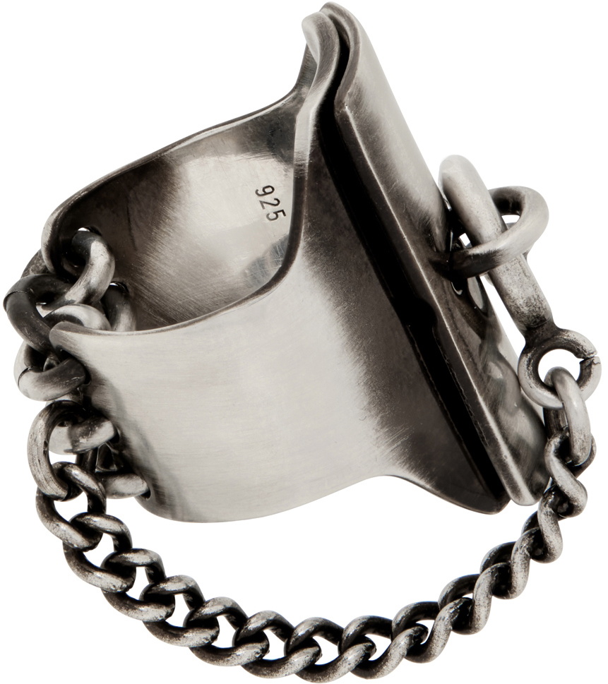 Ann Demeulemeester Silver Locking Martine Ring Ann Demeulemeester