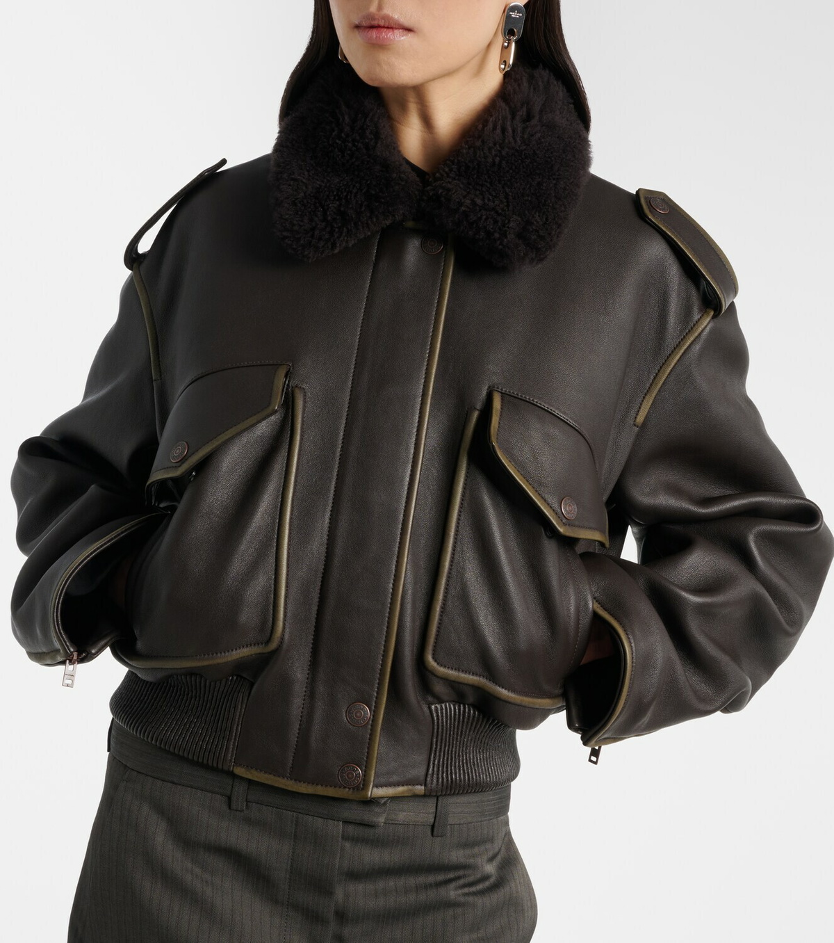 Acne Studios Leather bomber jacket