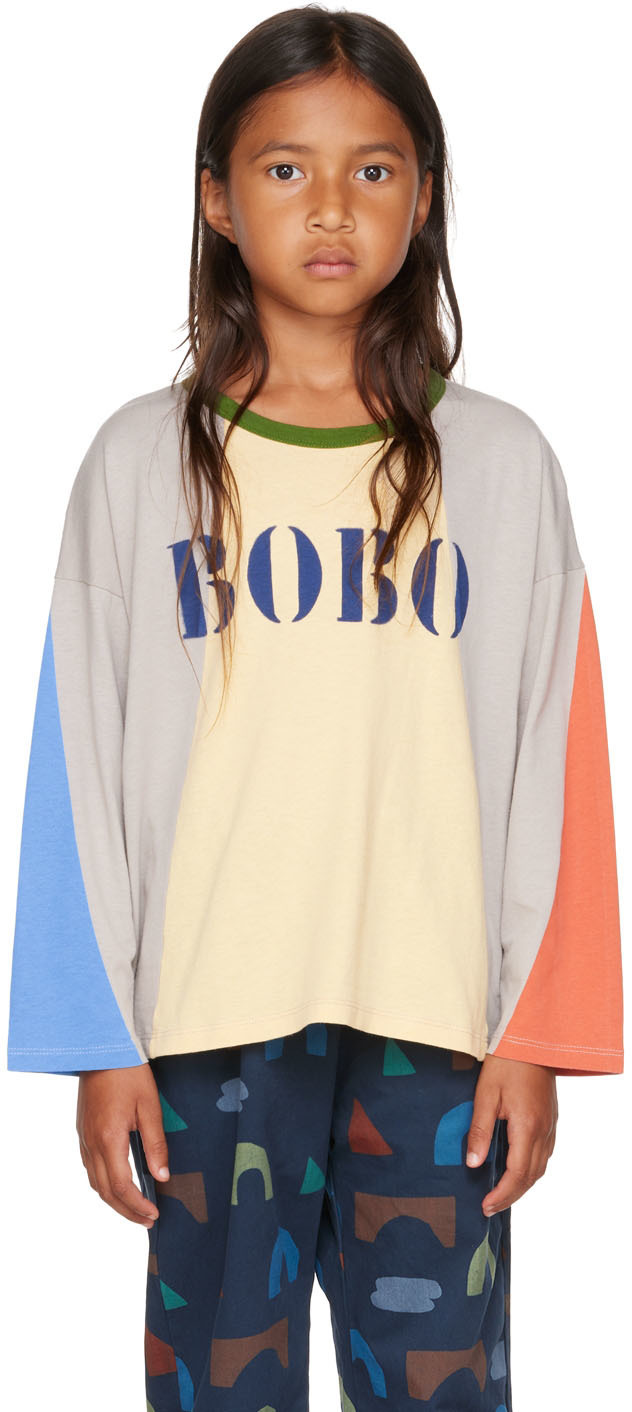 Bobo Choses Kids Multicolor Paneled Long Sleeve T-Shirt Bobo