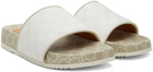 Gucci White & Beige GG Slide Sandals