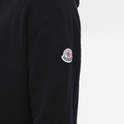 Moncler Men's Knit Logo Popover Hoody in Black