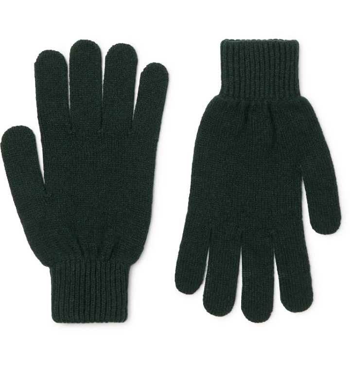 Photo: Paul Smith - Cashmere and Merino Wool-Blend Gloves - Green