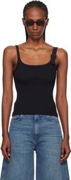 Courrèges Black Buckle 90's Rib Tank Top
