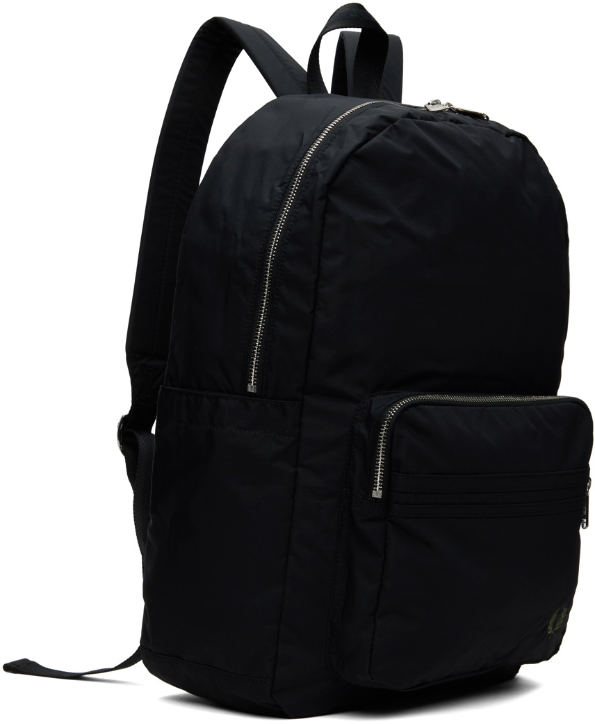 Fred Perry Black Nylon Twin Tipped Backpack Fred Perry