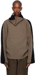Helmut Lang Taupe Suitcase Turtleneck