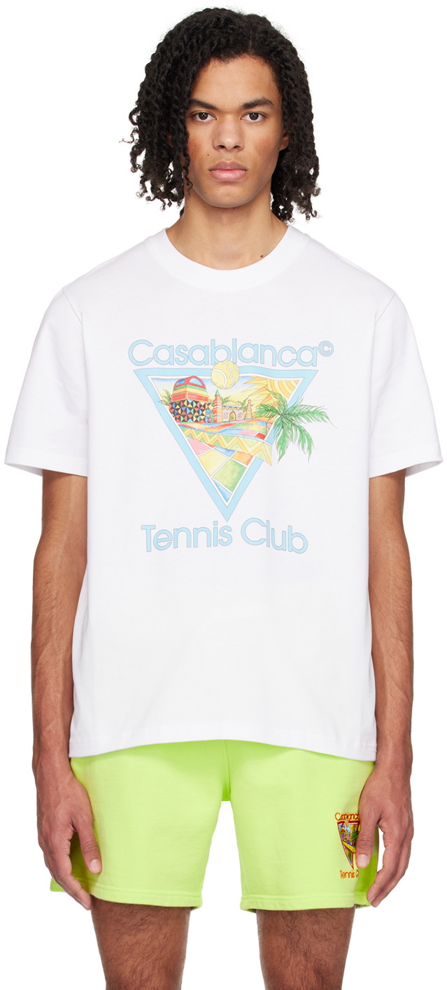 Casablanca White 'Afro Cubism Tennis Club' T-Shirt Casablanca