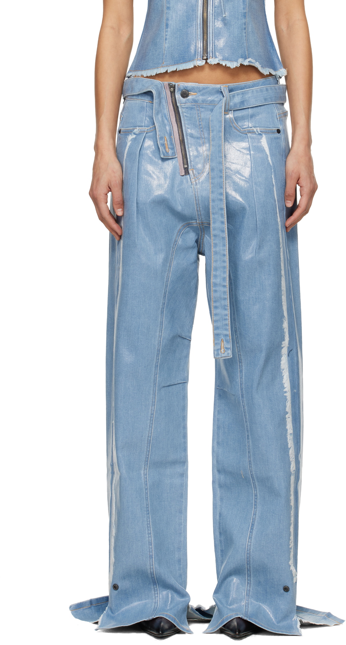 Ottolinger Blue Glazed Baggy Jeans