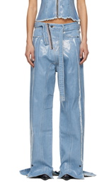 Ottolinger Blue Glazed Baggy Jeans
