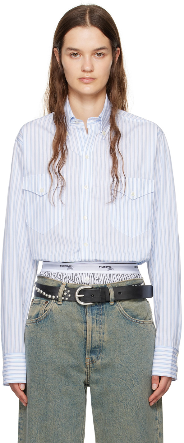 Carter Young Blue Striped Shirt
