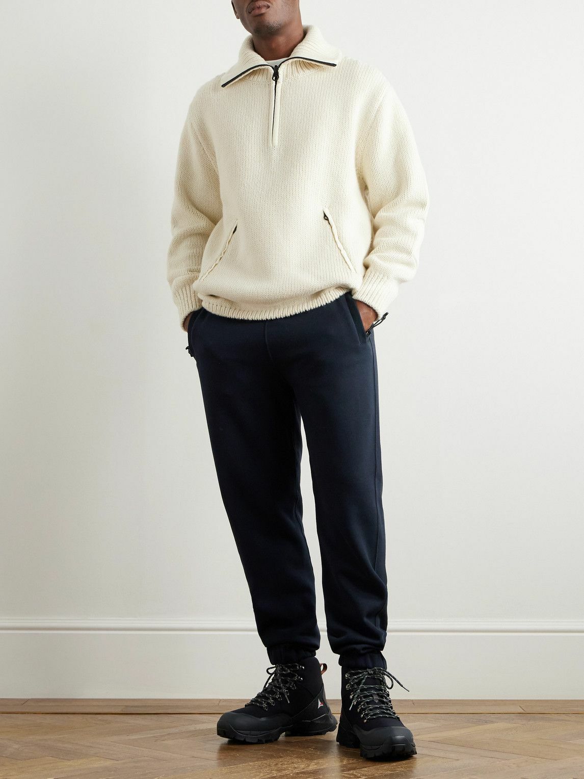 Loro Piana - Vogel Tapered Cotton and Cashmere-Blend Jersey Sweatpants - Blue