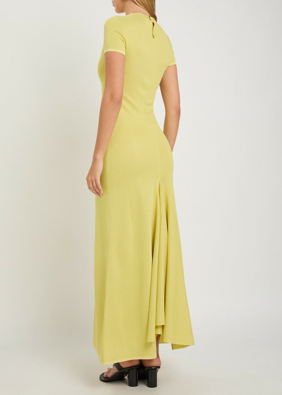 Jacquemus Le Robe Maille Woven Maxi Dress Yellow