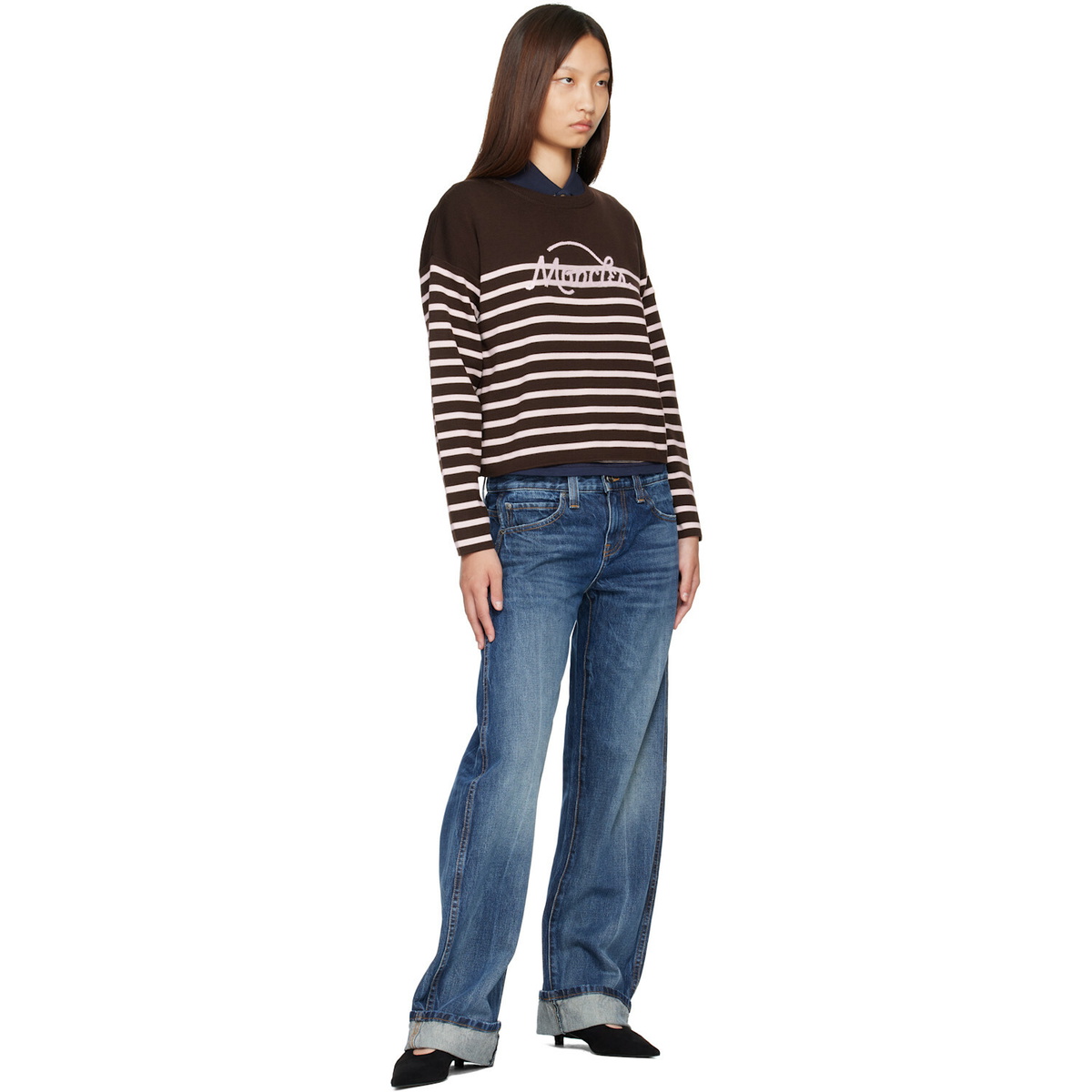 Moncler Brown Striped Wool Sweater