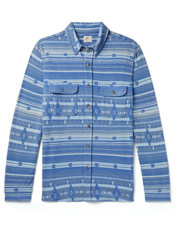 Photo: Faherty - Doug Good Feather Legend Stretch-Flannel Jacquard Shirt - Blue