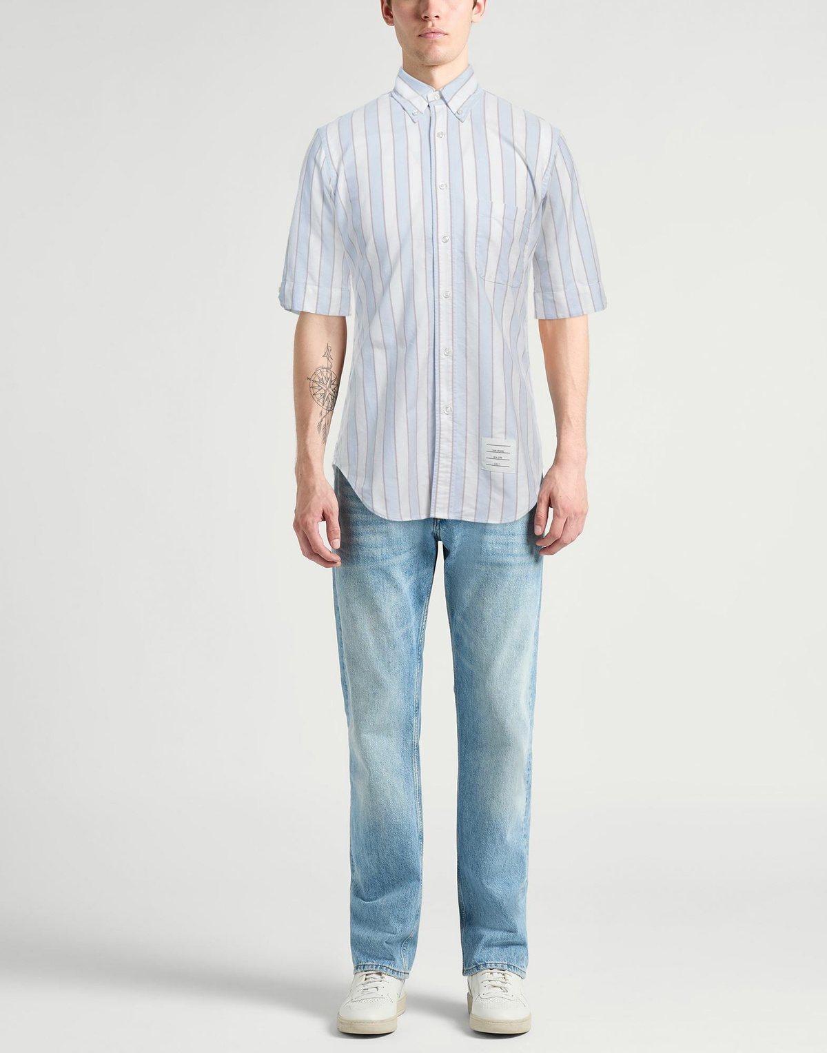 Thom Browne Mens Shirt Sky in Blue