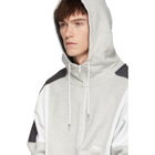 Nike Grey and White Half-Zip Hoodie