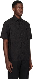 Emporio Armani Black Spread Collar Shirt
