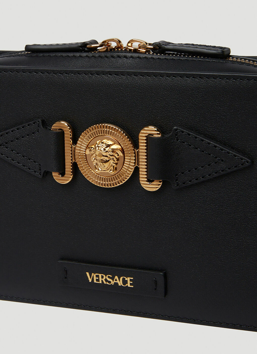 Croc-Effect Medusa Biggie Crossbody Bag