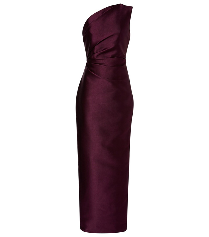 Photo: Solace London Kira draped satin gown