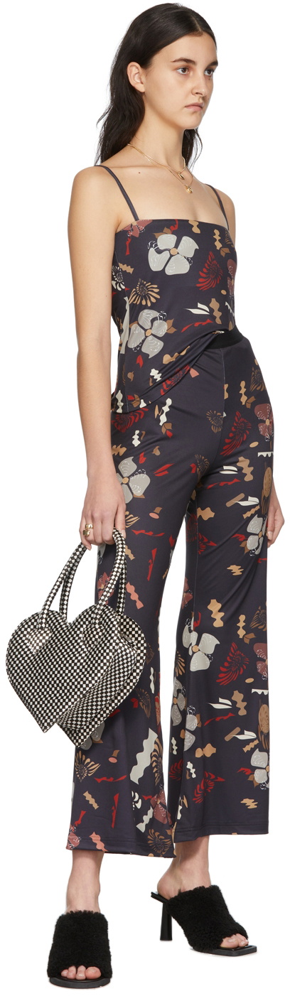 ELLISS SSENSE Exclusive Black Ditsy Floral Cut-Out Trousers