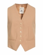Semicouture Womens Tailored Vest Camel