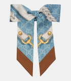 Gucci Horsebit printed silk twill scrunchie