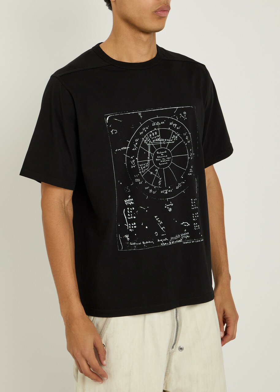 Rick Owens Printed Cotton T-shirt Off White