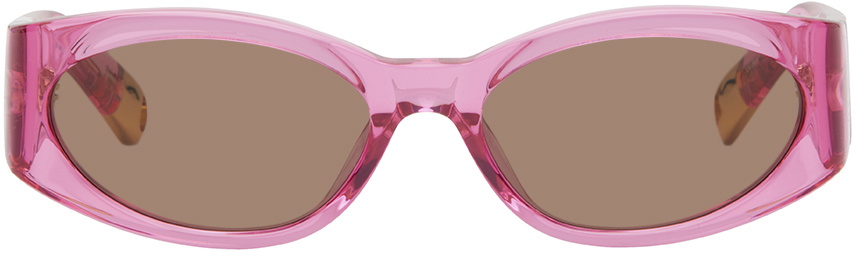 Photo: JACQUEMUS SSENSE Exclusive Pink 'Les lunettes Ovalo' Sunglasses