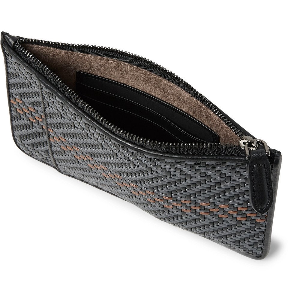 Ermenegildo Zegna - Pelle Tessuta Leather Pouch - Men - Black