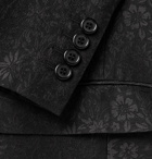 SAINT LAURENT - Black Slim-Fit Wool and Silk-Blend Jacquard Blazer - Black