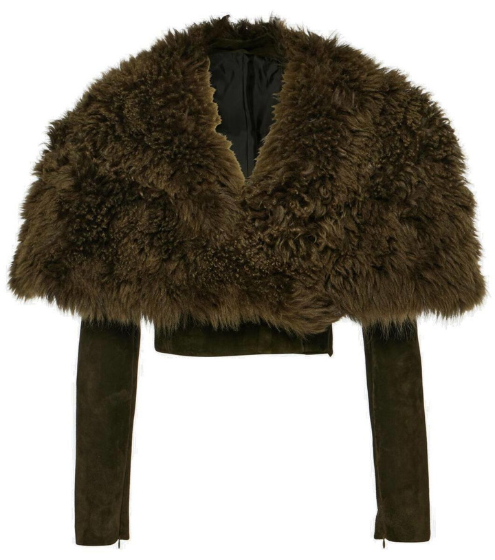 Photo: Alaïa Cropped shearling and suede jacket