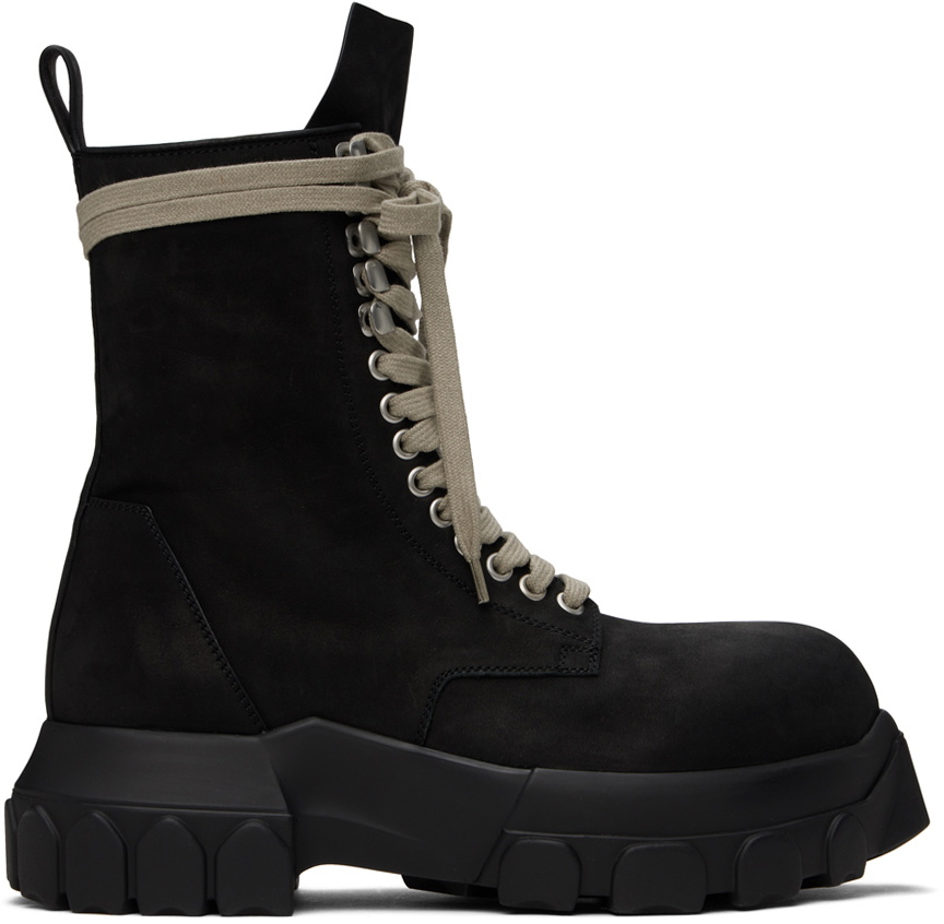 Rick Owens Black Porterville Army Tractor Boots Rick Owens