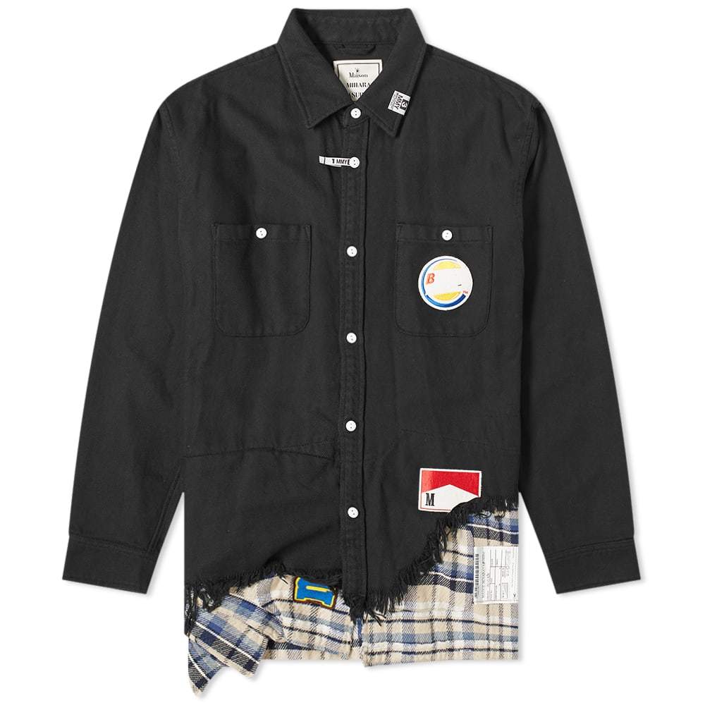 Maison MIHARA YASUHIRO Cut Off Flannel Shirt Maison MIHARA YASUHIRO