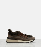 Brunello Cucinelli Shearling-lined suede low-top sneakers
