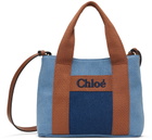 Chloé Kids Blue Embroidered Denim Bag