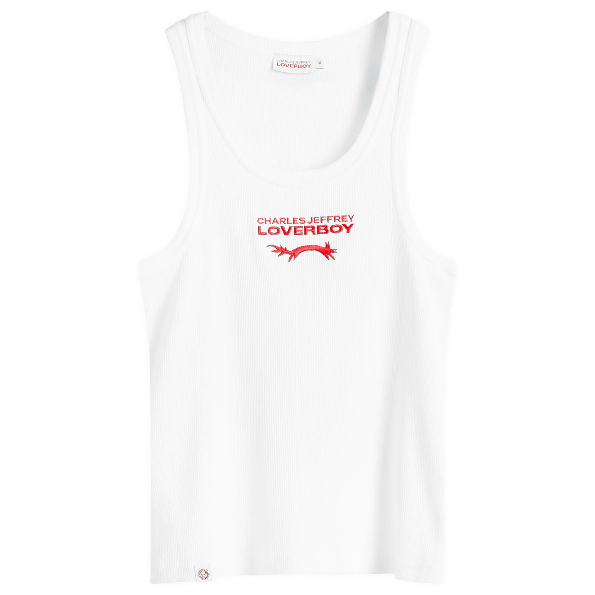 Charles Jeffrey Loverboy Women's Logo Tank Top in White And Red