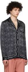 Casablanca Black Silk Pyjama Shirt