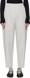 AMOMENTO Gray Button Garconne Trousers