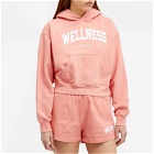 Sporty & Rich Women's Wellness Cropped Hoodie in Salmon/White