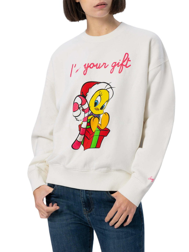 Photo: MC2 Saint Barth Woman Fleece Sweatshirt With Tweety Print | Warner Bros