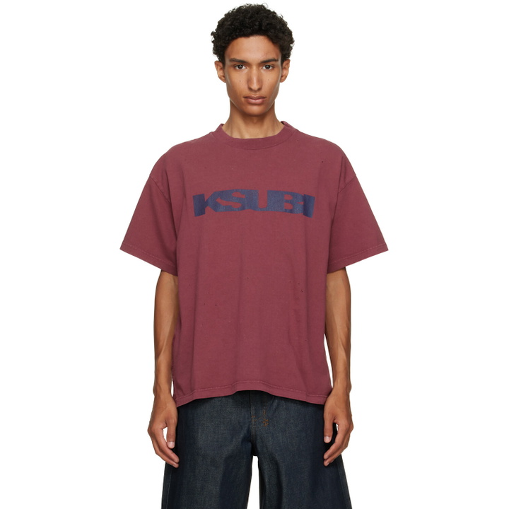 Photo: Ksubi Burgundy Blasted Ekcess S/S T-shirt