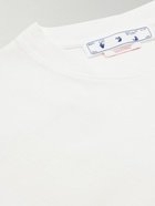 Off-White - Brush Logo-Print Cotton-Jersey T-Shirt - White