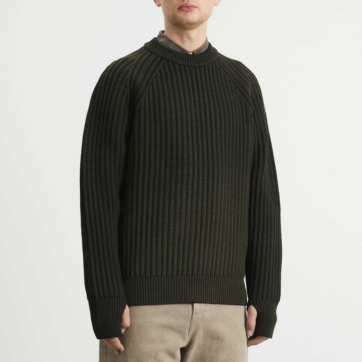 Junya Watanabe MAN Men's Double Sided Ribbed Knit in Grey Blue